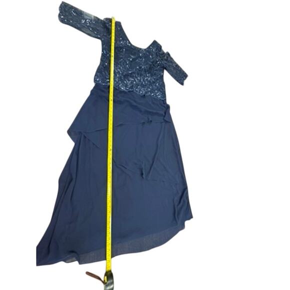 NWT! "MAYA BROOKE" Navy Sequin Sheer Overlay Layered Formal Dress SZ 12 Wedding - Picture 8 of 15